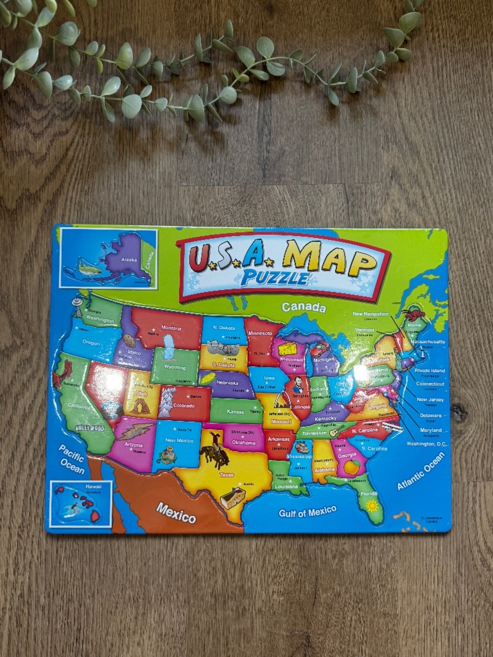 Lakeshore USA Map Puzzle Wooden Educational Puzzle NEW SEALED